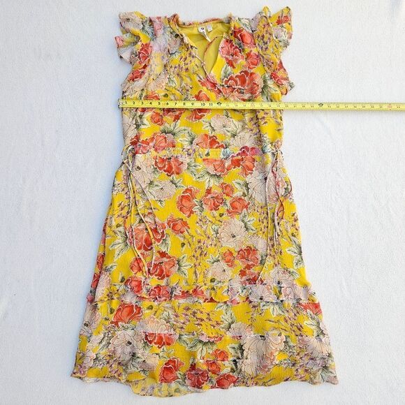 Anthropologie Dolan Silk Floral Yellow Ellory Sundress Size M - Picture 4 of 16